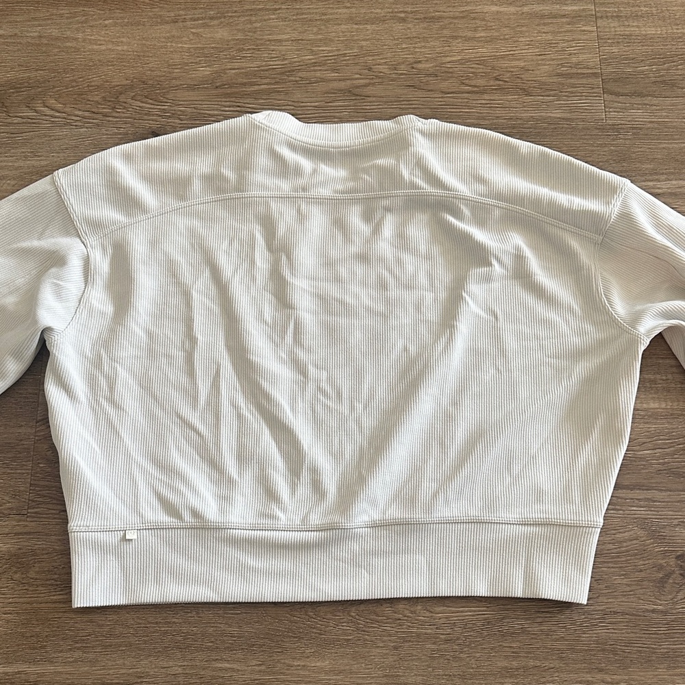 Lululemon Ribbed Softstreme Perfectly Oversized Cropped Crew - Bone - Picture 3 of 4